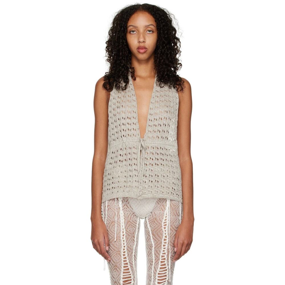 Guizio Silver Mia Camisole - Ssense - M - Silver
